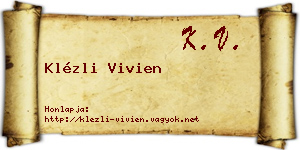 Klézli Vivien névjegykártya